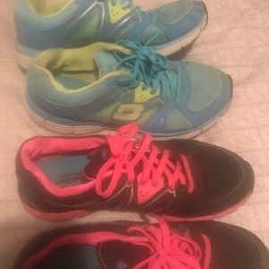 2 pairs of women’s size 9 Sckethers tennis shoes